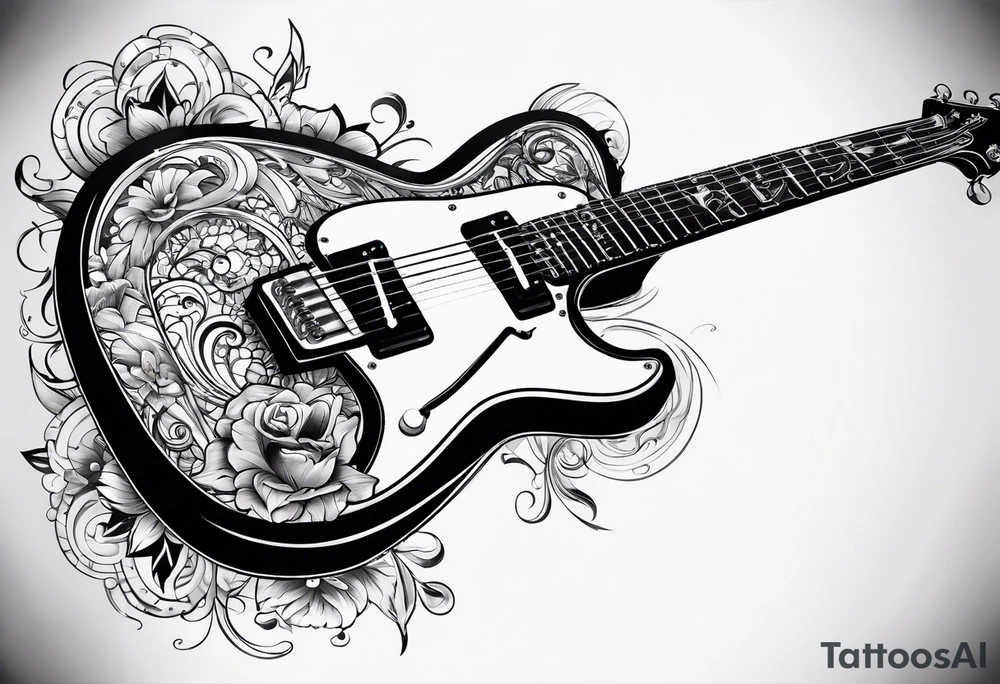 Broken Electric Guitar tattoo idea