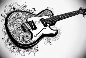 Broken Electric Guitar tattoo idea