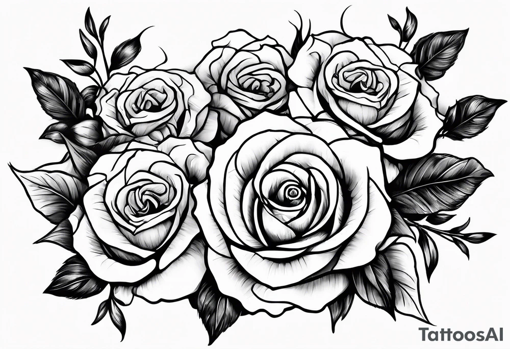 bouque of roses tattoo idea