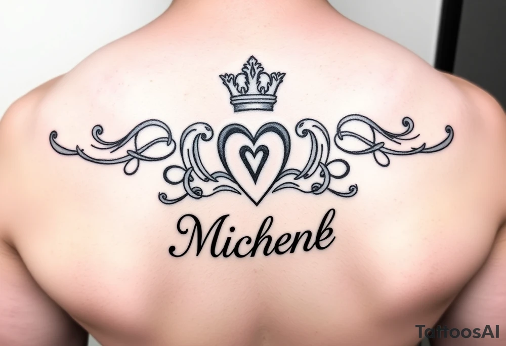 Claddagh with the name Michelle tattoo idea