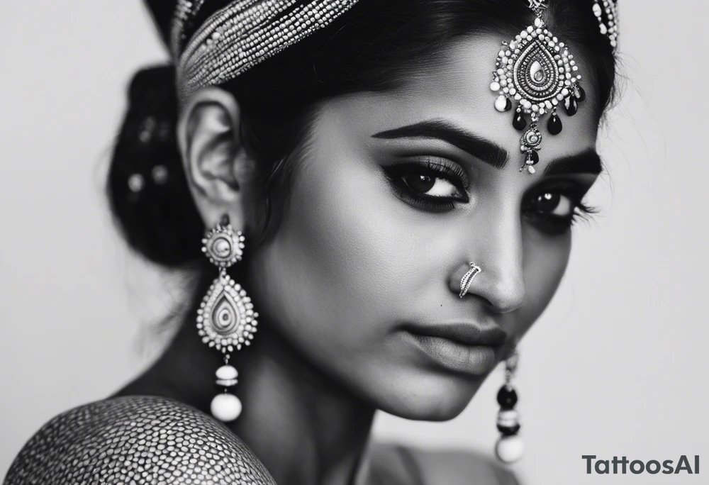indian woman tattoo idea