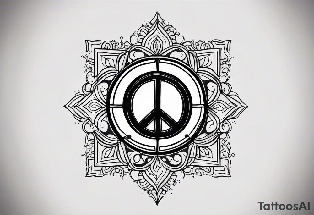 a tattoo whose main theme is balance but also resembles new begining, strong willpower, peace and loyalty. This should be for the front part of the shoulder. maybe add the ying-yang symbol somewhere in the tattoo. Tattoo should have an equal amount of blue and red along with the overall tattoo being black tattoo idea
