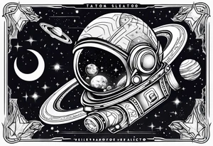 Space theme name drew tattoo idea