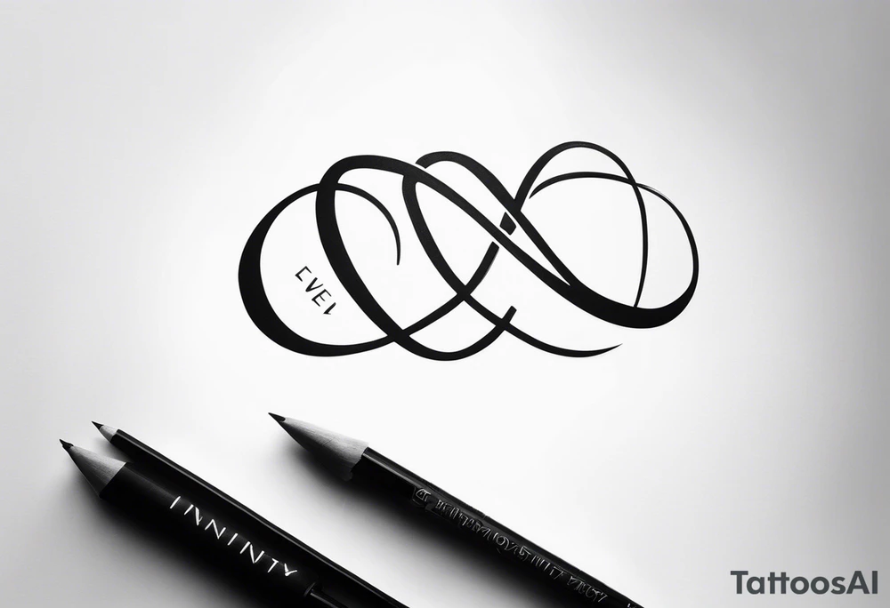 Words “Even If” and infinity symbol tattoo idea