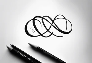 Words “Even If” and infinity symbol tattoo idea