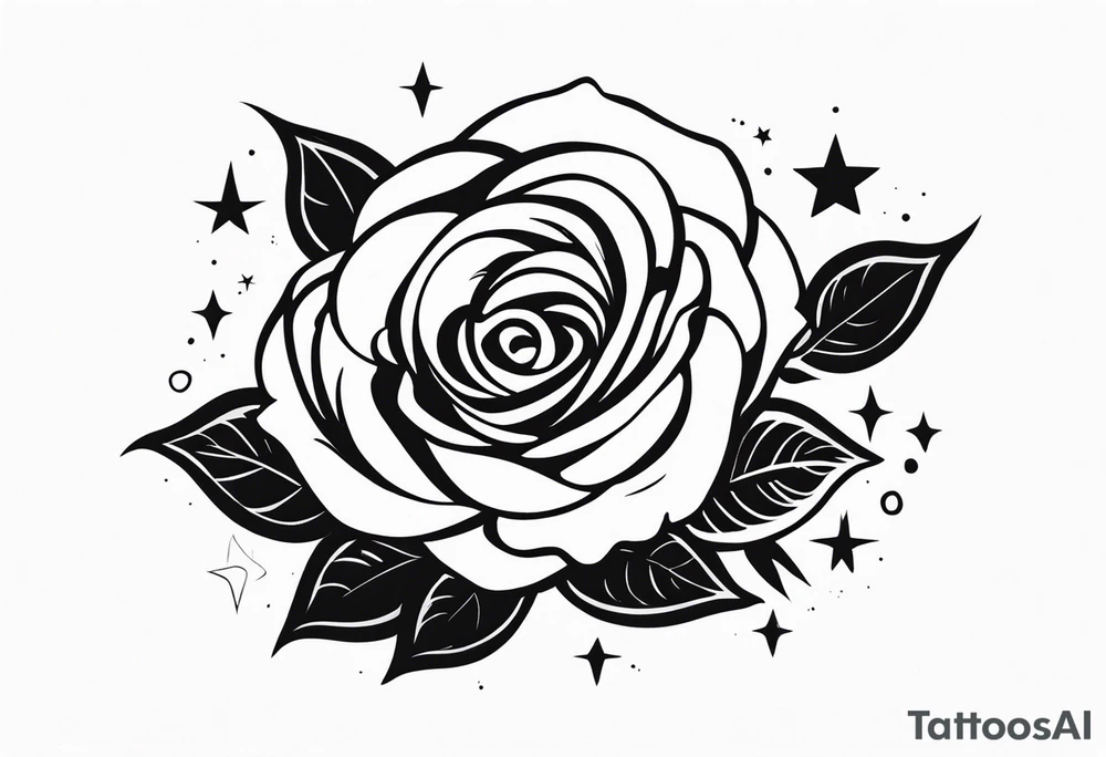 Rose, Virgo, stars, perfectly imperfect tattoo idea