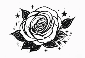 Rose, Virgo, stars, perfectly imperfect tattoo idea