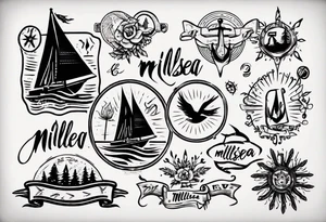 The word "MILLSEA", with an outdoors vibe tattoo idea