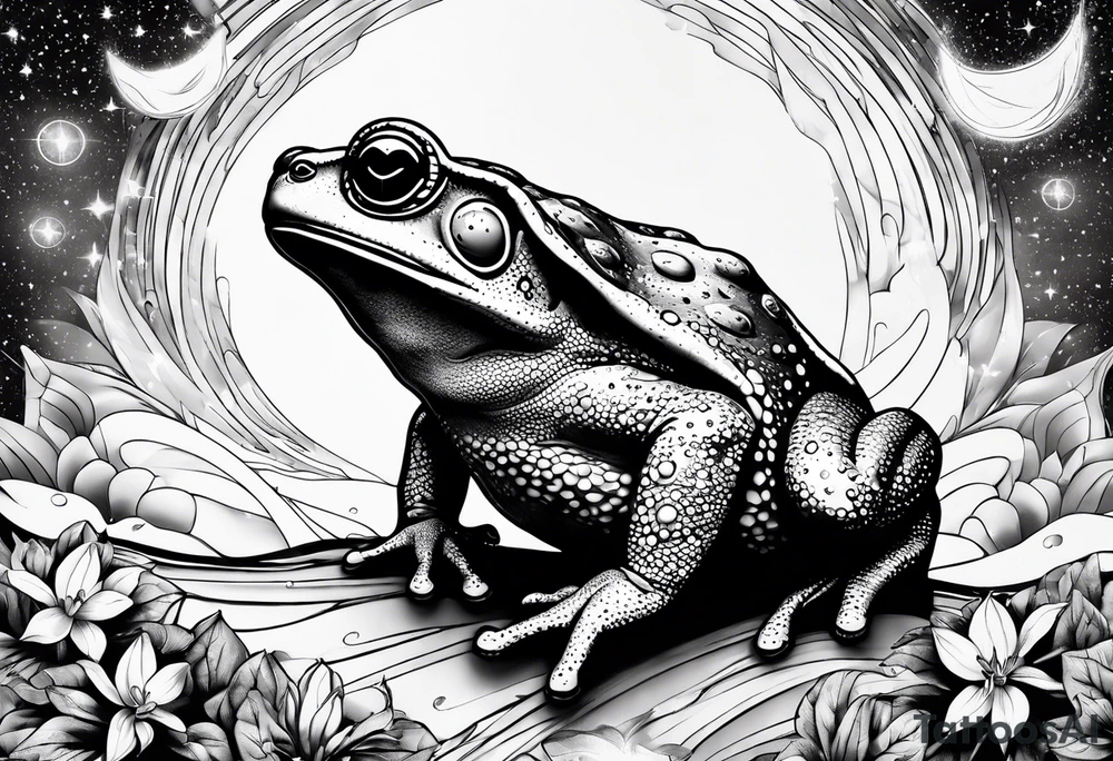 Toad pointing at space tattoo idea