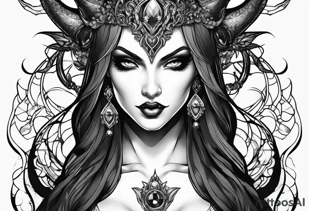 Succubus female tattoo idea