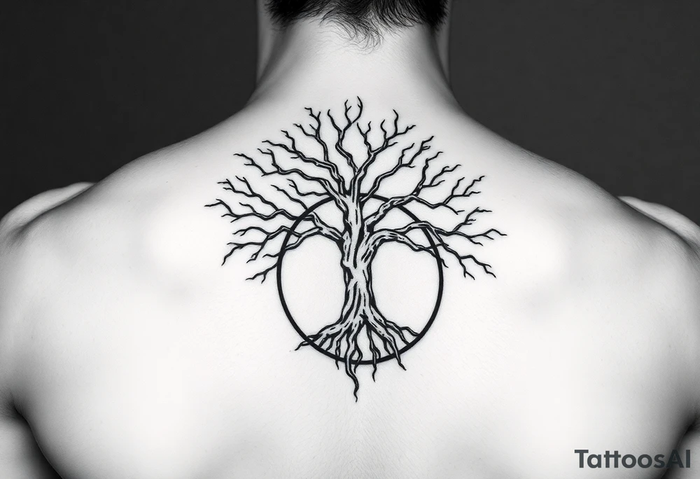 vitruvian man

tree of life
with circle tattoo idea