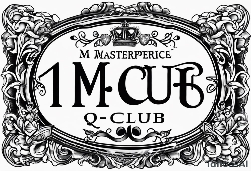 MÉS QUE UN CLUB text with christian theme tattoo idea