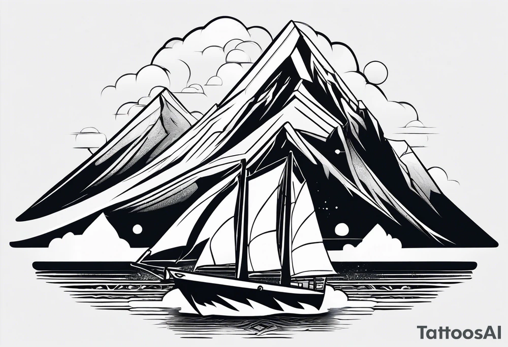geometric iceberg tattoo idea