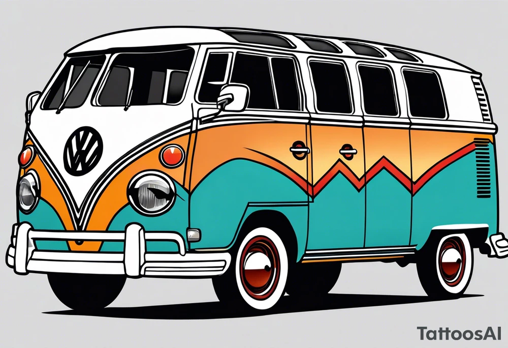 1967 21 window vw bus ragtop tattoo idea