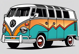 1967 21 window vw bus ragtop tattoo idea