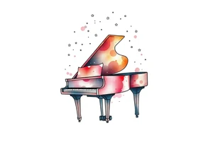 a grand piano under the stars tattoo idea