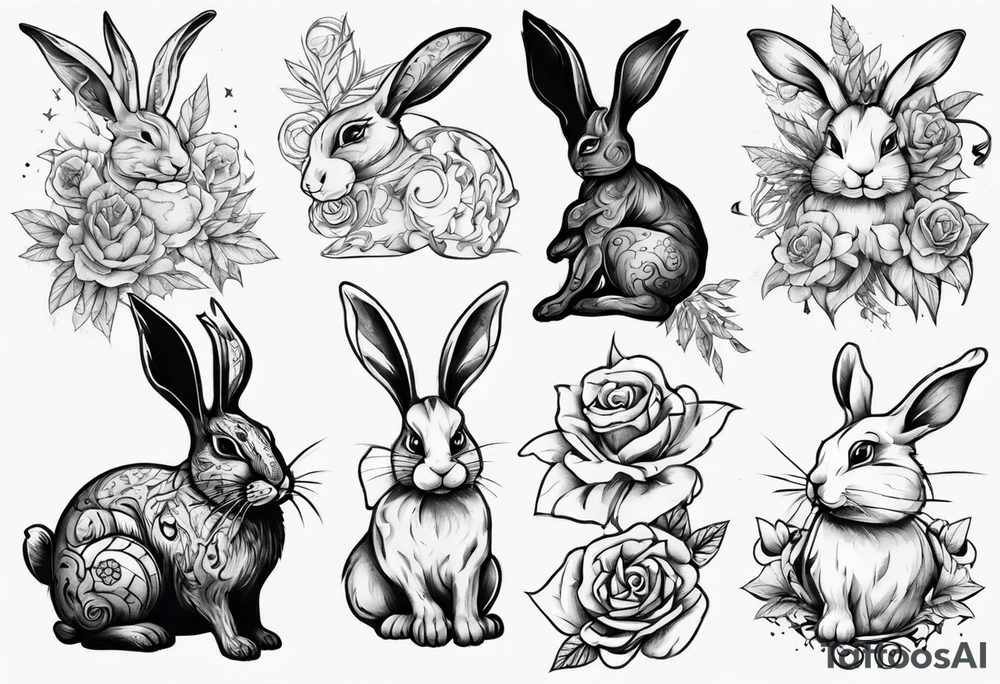 bunny with a tattoo tattoo idea