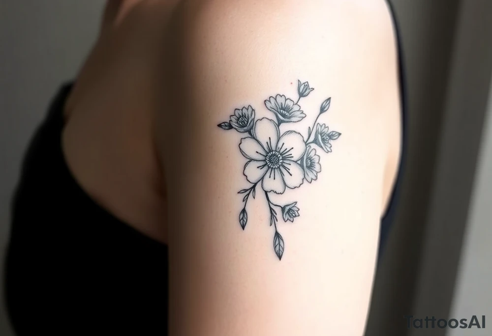 January December July birthday flower infinity flower tattoo idea