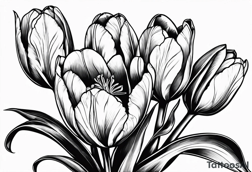 Gothic Dutch tulips tattoo tattoo idea
