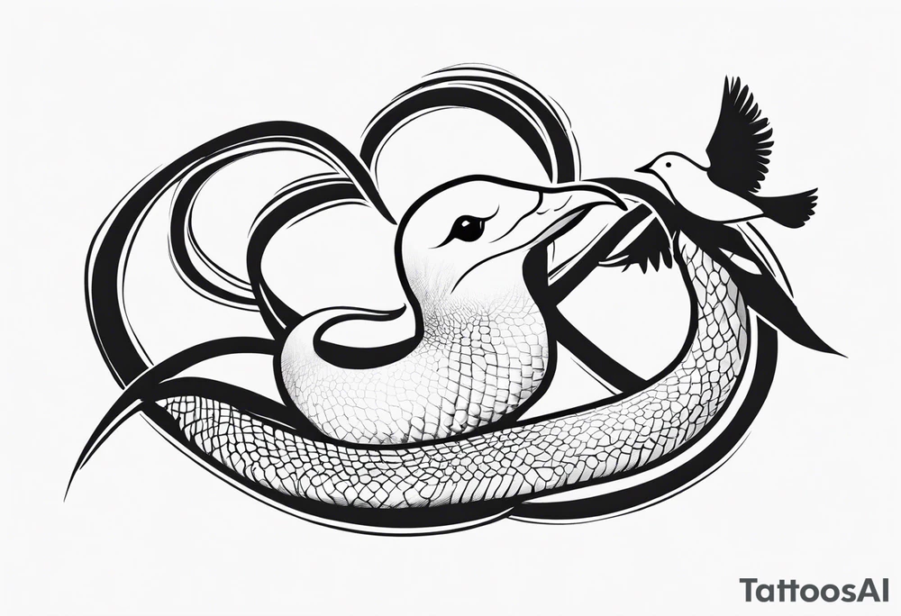 A Snake and a dove with “Matthew 10:16” included tattoo idea