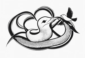 A Snake and a dove with “Matthew 10:16” included tattoo idea