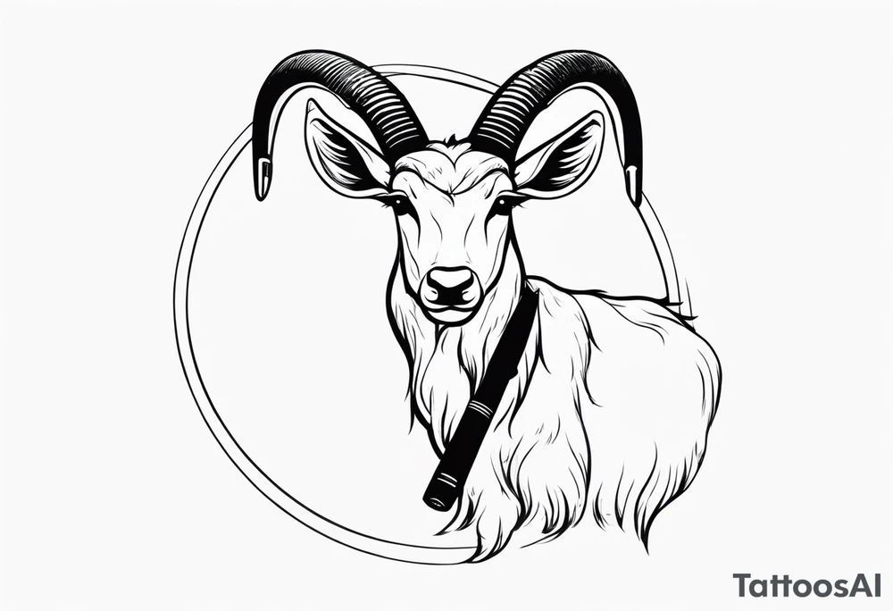 capricorn with sunglasses and shotgun tattoo idea