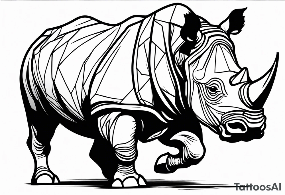 Rhino carrying a football like a running back tattoo idea