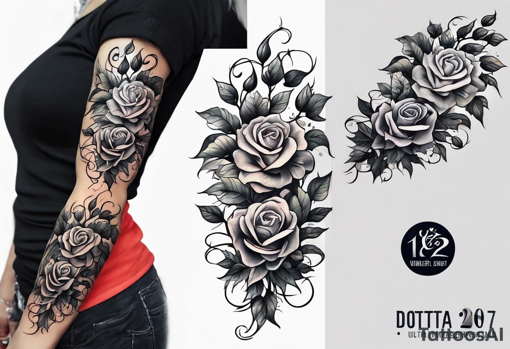 two thorn vines wrapping around arm tattoo idea