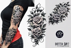 two thorn vines wrapping around arm tattoo idea