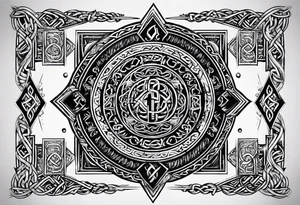 viking runes and knots tattoo idea