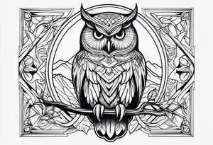 owl outline tattoo idea