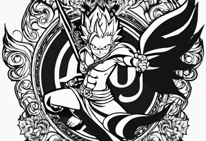 The logo of the anime show Fairy Tail that is essentially a fairy with a tail tattoo idea