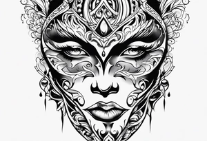 Two face mask tattoo tattoo idea