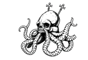 Queen Anne's Revenge with a kraken tattoo idea