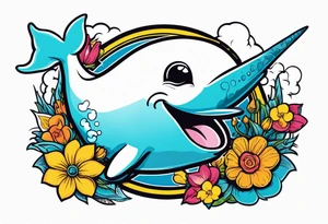 Memorial tattoo for electrical engineer who loved to laugh and liked narwhals tattoo idea