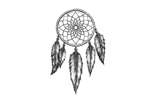 dreamcatcher with feathers for the memory of my grandma, slim tattoo idea