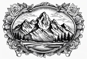 grand Tetons forearm band tattoo idea