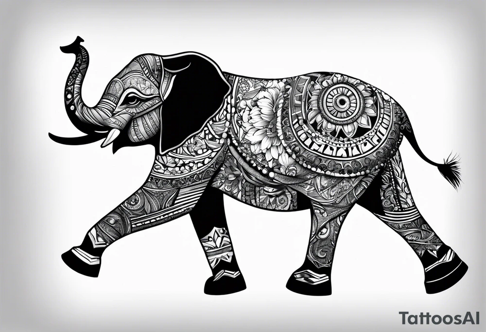 Baby elephant roller derby tattoo idea