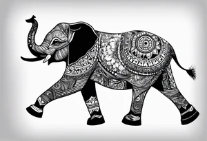 Baby elephant roller derby tattoo idea