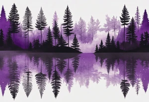 forest, purple and black tattoo idea