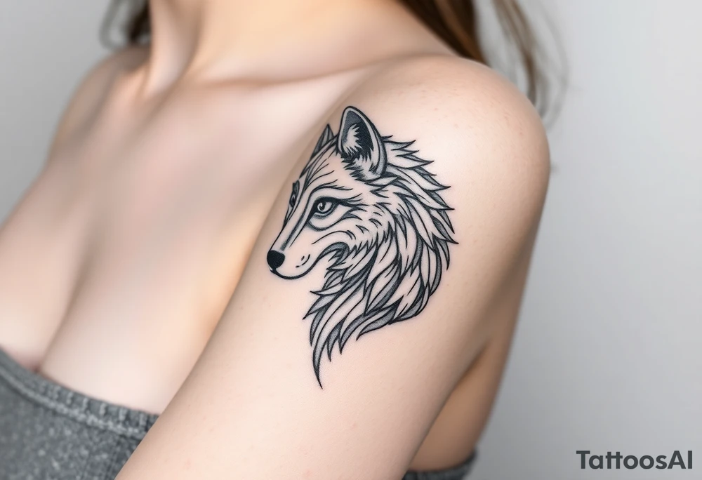Lone wolf tattoo idea