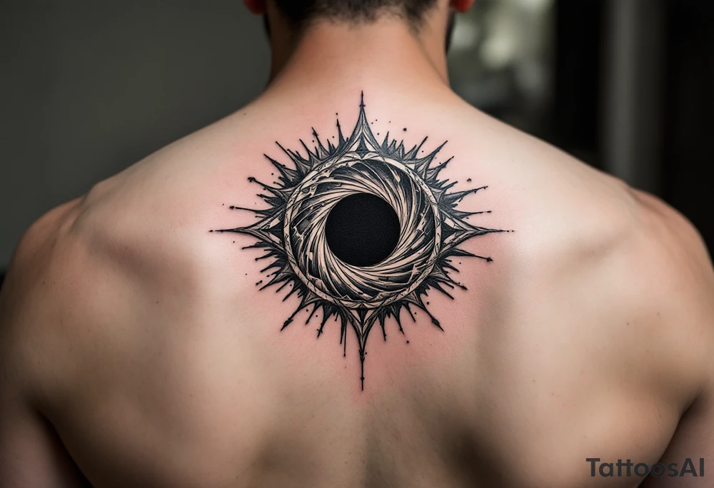 2 different worlds on both sides of a black hole tattoo idea