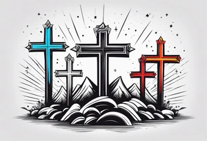 3 crosses together tattoo idea