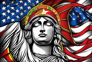 U.S. Virgin Islands and Trinidad flags tattoo idea