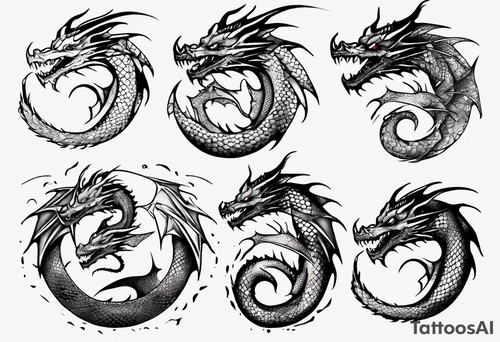 dragon with scales tattoo idea