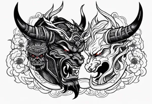 samurai beheading demon tattoo idea