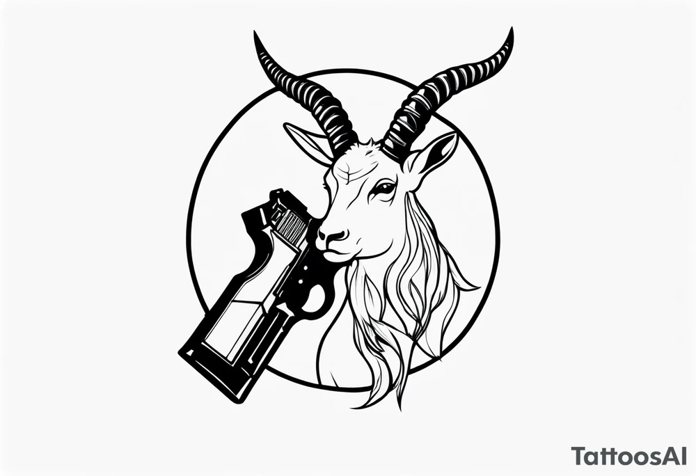 capricorn with sunglasses and a gun tattoo idea