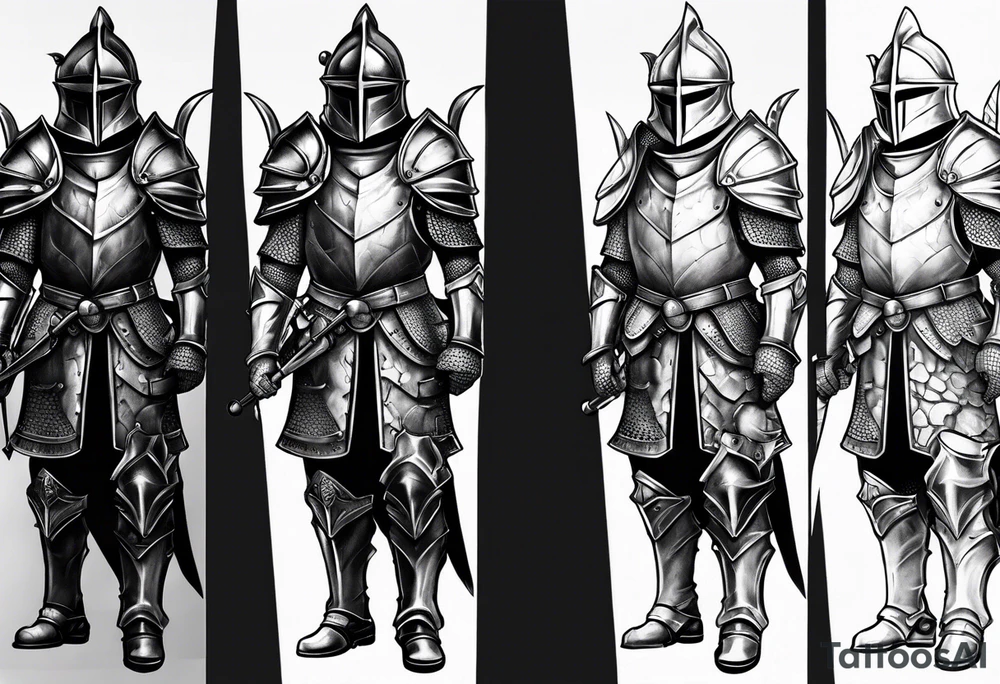 knight in armor full body tattoo idea