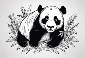 panda with bamboo tattoo idea