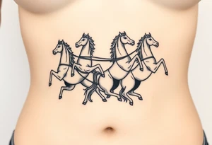 Symmetrical rearing Roman chariot horses tattoo idea